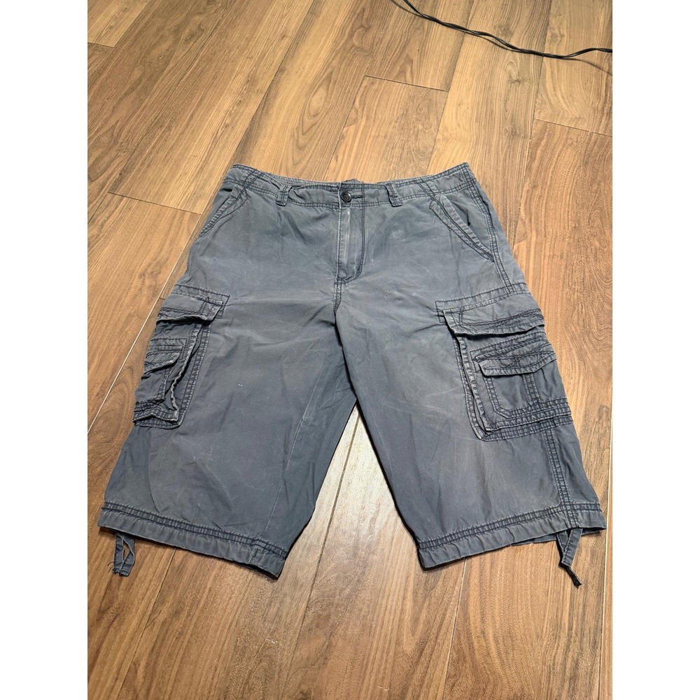 Union Modern Vintage Men Blue Cargo Shorts Size 33 Utility Outdoor Relaxed